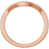 14K Rose 1/5 CTW Natural Diamond Matching Band
