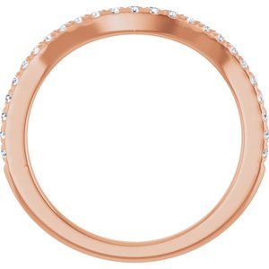 14K Rose 1/5 CTW Natural Diamond Matching Band