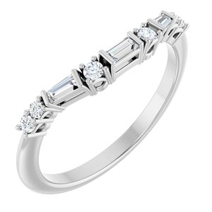 Platinum 1/5 CTW Natural Diamond Contour Band