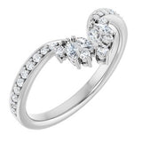 Platinum 1/4 CTW Natural Diamond Accented Contour Band