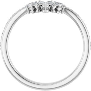 Platinum 1/4 CTW Natural Diamond Accented Contour Band