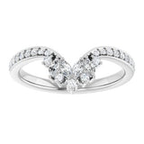 Platinum 1/4 CTW Natural Diamond Accented Contour Band