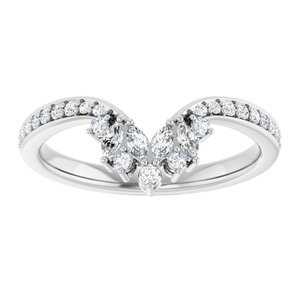 Platinum 1/4 CTW Natural Diamond Accented Contour Band