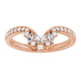 14K Rose 1/4 CTW Natural Diamond Accented Contour Band