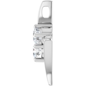 14K White 1/2 CTW Natural Diamond Two-Stone Pendant