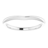 14K White Band For 4.4 mm Round Ring