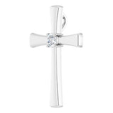 14K White 1/5 CTW Natural Diamond Cross Pendant
