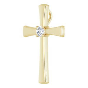 14K Yellow 1/5 CTW Natural Diamond Cross Pendant