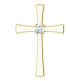 14K Yellow 1/5 CTW Natural Diamond Cross Pendant