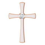 14K Rose 1/5 CTW Natural Diamond Cross Pendant