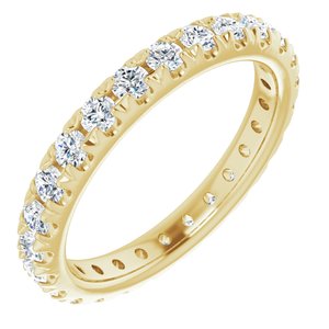 14K Yellow 3/4 CTW French Set Natural Diamond Eternity Band Size 4