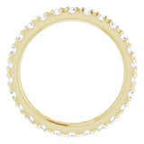 14K Yellow 3/4 CTW French Set Natural Diamond Eternity Band Size 4