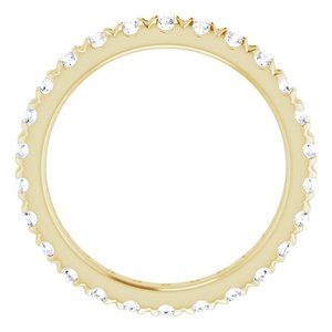 14K Yellow 3/4 CTW French Set Natural Diamond Eternity Band Size 4