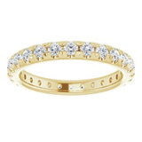 14K Yellow 3/4 CTW French Set Natural Diamond Eternity Band Size 4