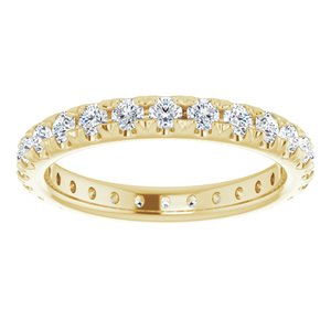 14K Yellow 3/4 CTW French Set Natural Diamond Eternity Band Size 4