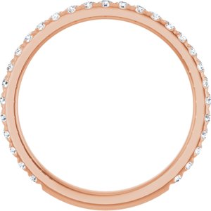 14K Rose 3/8 CTW Natural Diamond Anniversary Band