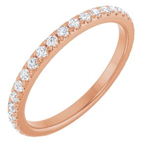 14K Rose 3/8 CTW Natural Diamond Anniversary Band