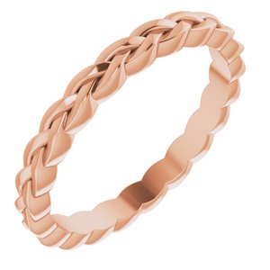 14K Rose 2 mm Woven-Design Band Size 5