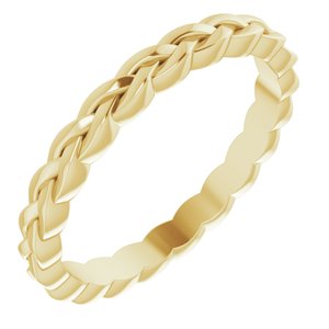 14K Yellow 2 mm Woven-Design Band Size 5