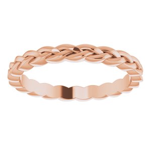 14K Rose 2 mm Woven-Design Band Size 5