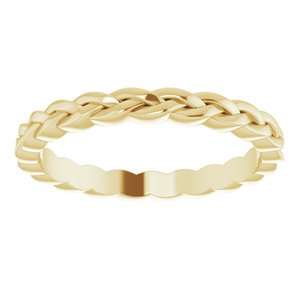 14K Yellow 2 mm Woven-Design Band Size 5