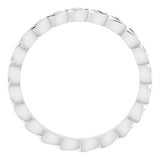 14K White 2 mm Woven-Design Band Size 4