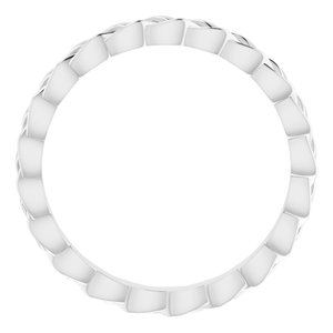 14K White 2 mm Woven-Design Band Size 4