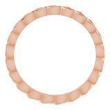 14K Rose 2 mm Woven-Design Band Size 4