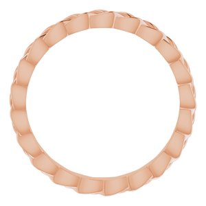 14K Rose 2 mm Woven-Design Band Size 4