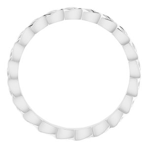 14K White 2 mm Woven-Design Band Size 5