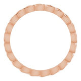 14K Rose 2 mm Woven-Design Band Size 5