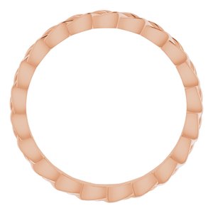 14K Rose 2 mm Woven-Design Band Size 5