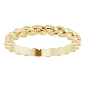 14K Yellow 2 mm Woven-Design Band Size 4