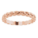 14K Rose 2 mm Woven-Design Band Size 4