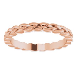 14K Rose 2 mm Woven-Design Band Size 4