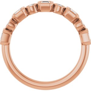 14K Rose 5/8 CTW Natural Diamond Anniversary Band