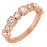 14K Rose 5/8 CTW Natural Diamond Anniversary Band