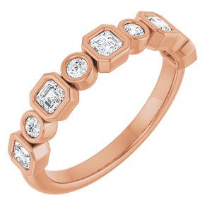 14K Rose 5/8 CTW Natural Diamond Anniversary Band