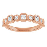 14K Rose 5/8 CTW Natural Diamond Anniversary Band