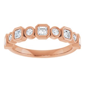 14K Rose 5/8 CTW Natural Diamond Anniversary Band