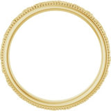 14K Yellow 3.2 mm Milgrain Edge Floral Flat Band Size 8