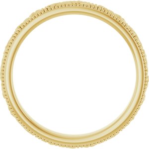 14K Yellow 3.2 mm Milgrain Edge Floral Flat Band Size 8
