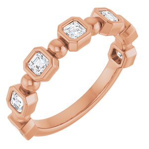 14K Rose 3/4 CTW Natural Diamond Anniversary Band