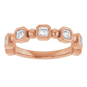 14K Rose 3/4 CTW Natural Diamond Anniversary Band