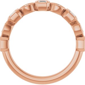 14K Rose 1/2 CTW Natural Diamond Anniversary Band