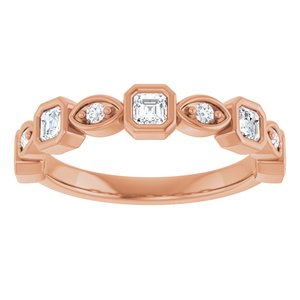14K Rose 1/2 CTW Natural Diamond Anniversary Band
