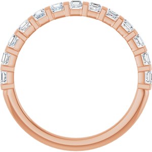 14K Rose 5/8 CTW Natural Diamond Anniversary Band