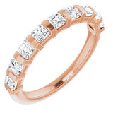 14K Rose 9/10 CTW Natural Diamond Anniversary Band