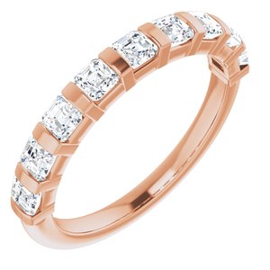 14K Rose 9/10 CTW Natural Diamond Anniversary Band