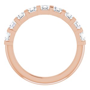 14K Rose 9/10 CTW Natural Diamond Anniversary Band